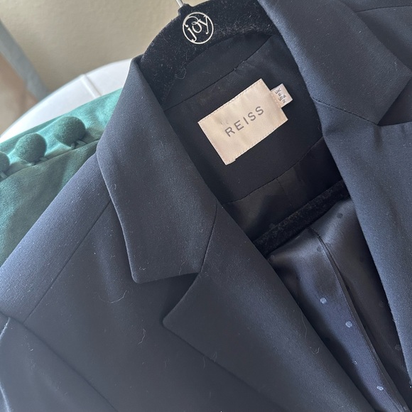 Reiss DESIGNER Black Blazer Wool Blend Long Sleeve Jacket 2 - Picture 8 of 13